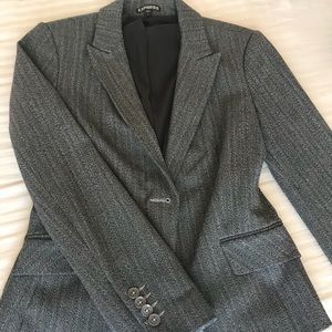 Black and white herringbone jacket